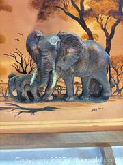 MaxSold Auction: 3D Copper &#38; Wood Elephant Figurine (Adult with Calf) wall/ fire screen by Gastone - Cobourg (Ontario, Canada) SELLER MANAGED Estate Sale Online Auction -  King Street East