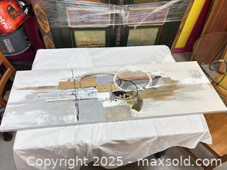 MaxSold Auction: Abstract Modern Acrylic Stretched Canvas with Metallic Accents - Cobourg (Ontario, Canada) SELLER MANAGED Estate Sale Online Auction -  King Street East