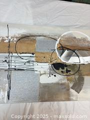 MaxSold Auction: Abstract Modern Acrylic Stretched Canvas with Metallic Accents - Cobourg (Ontario, Canada) SELLER MANAGED Estate Sale Online Auction -  King Street East