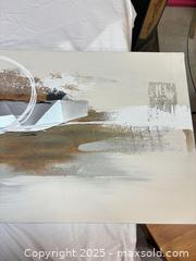 MaxSold Auction: Abstract Modern Acrylic Stretched Canvas with Metallic Accents - Cobourg (Ontario, Canada) SELLER MANAGED Estate Sale Online Auction -  King Street East