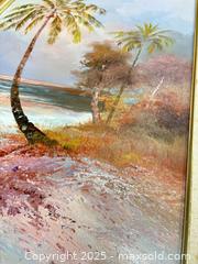MaxSold Auction: Karl Niemann — Oil on Canvas: Tropical Beach Palm Trees Seascape - Cobourg (Ontario, Canada) SELLER MANAGED Estate Sale Online Auction -  King Street East