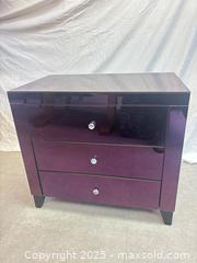 MaxSold Auction: Purple Mirrored 3-Drawer Chest Nightstand with Crystal Knobs - Cobourg (Ontario, Canada) SELLER MANAGED Estate Sale Online Auction -  King Street East