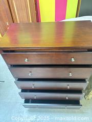 MaxSold Auction: Solid Wood 5-Drawer Dresser, Medium Brown Cherry Colour - Cobourg (Ontario, Canada) SELLER MANAGED Estate Sale Online Auction -  King Street East
