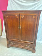 MaxSold Auction: Solid Wood Armoire, Cherry Stain, Traditional - Cobourg (Ontario, Canada) SELLER MANAGED Estate Sale Online Auction -  King Street East