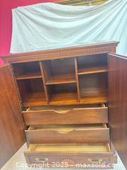 MaxSold Auction: Solid Wood Armoire, Cherry Stain, Traditional - Cobourg (Ontario, Canada) SELLER MANAGED Estate Sale Online Auction -  King Street East