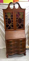 MaxSold Auction: Traditional Cherry Secretary Desk with Hutch and Glass Doors - Cobourg (Ontario, Canada) SELLER MANAGED Estate Sale Online Auction -  King Street East
