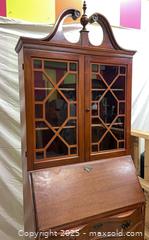 MaxSold Auction: Traditional Cherry Secretary Desk with Hutch and Glass Doors - Cobourg (Ontario, Canada) SELLER MANAGED Estate Sale Online Auction -  King Street East