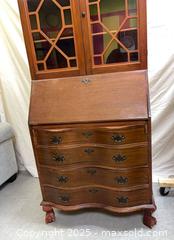 MaxSold Auction: Traditional Cherry Secretary Desk with Hutch and Glass Doors - Cobourg (Ontario, Canada) SELLER MANAGED Estate Sale Online Auction -  King Street East
