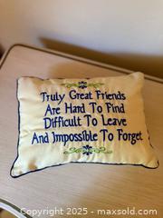 MaxSold Auction: Vintage Embroidery Accent Throw Pillow  - Menlo Park (California, USA) SELLER MANAGED Estate Sale Online Auction - Sharon Park Drive (CONDO)