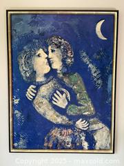 MaxSold Auction: Vintage Lovers With Half Moon by Marc Chagall Framed Art  - Menlo Park (California, USA) SELLER MANAGED Estate Sale Online Auction - Sharon Park Drive (CONDO)