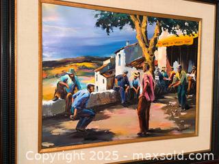 MaxSold Auction: Vintage “Partie de Boules du Village” by Christian Jequel Oil Painting 21.5 x 28.5” - Menlo Park (California, USA) SELLER MANAGED Estate Sale Online Auction - Sharon Park Drive (CONDO)