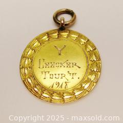 MaxSold Auction: 10K Gold 1918 Checker Tournament Award Pendant / Fob Medallion - Aurora (Ontario, Canada) PARTNER MANAGED Downsizing Online Auction - Murray Drive