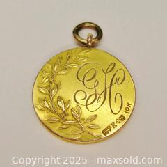 MaxSold Auction: 10K Gold 1918 Checker Tournament Award Pendant / Fob Medallion - Aurora (Ontario, Canada) PARTNER MANAGED Downsizing Online Auction - Murray Drive