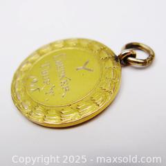 MaxSold Auction: 10K Gold 1918 Checker Tournament Award Pendant / Fob Medallion - Aurora (Ontario, Canada) PARTNER MANAGED Downsizing Online Auction - Murray Drive