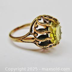MaxSold Auction: 10K Gold &#38; Green Citrine Vintage Ring - Aurora (Ontario, Canada) PARTNER MANAGED Downsizing Online Auction - Murray Drive