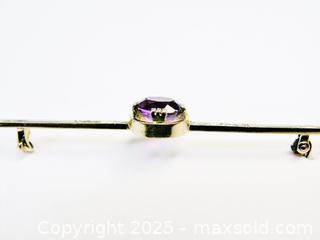 MaxSold Auction: Antique 18K White Gold Amethyst Bar Brooch - Aurora (Ontario, Canada) PARTNER MANAGED Downsizing Online Auction - Murray Drive
