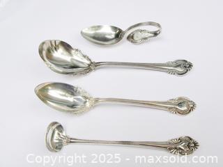 MaxSold Auction: Four International Silver IRENE (1902) Sterling Silver Spoons - Aurora (Ontario, Canada) PARTNER MANAGED Downsizing Online Auction - Murray Drive