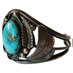 MaxSold Auction: Signed Al Joe Native American Sterling Silver Turquoise Cuff Bracelet - Aurora (Ontario, Canada) PARTNER MANAGED Downsizing Online Auction - Murray Drive