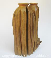 MaxSold Auction: Signed George Burt Hand Crafted Wooden Dried Flower Vase  - Aurora (Ontario, Canada) PARTNER MANAGED Downsizing Online Auction - Murray Drive