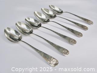 MaxSold Auction: Six J Cornelius Early Canadian Sterling Silver Spoons  - Aurora (Ontario, Canada) PARTNER MANAGED Downsizing Online Auction - Murray Drive