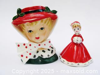 MaxSold Auction: Vintage Christmas Head Vase &#38; Bell  - Aurora (Ontario, Canada) PARTNER MANAGED Downsizing Online Auction - Murray Drive