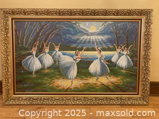 MaxSold Auction: Large Swan Lake Framed  Needlepoint  - Ottawa (Ontario, Canada) SELLER MANAGED Downsizing Online Auction -  Grove Avenue