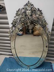 MaxSold Auction: Beautiful unique vintage etched glass mirror  - Mississauga (Ontario, Canada) SELLER MANAGED Downsizing Online Auction - Matheson Boulevard East (Storage)