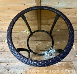 MaxSold Auction: Outdoor Patio Table Metal Wicker Tinted Glass - Toronto (Ontario, Canada) PARTNER MANAGED Downsizing Online Auction - Scarborough Road
