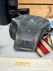 MaxSold Auction: Vintage Konica Film Camera Lot Lens Extras Manuals - Toronto (Ontario, Canada) PARTNER MANAGED Downsizing Online Auction - Scarborough Road