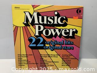MaxSold Auction: Music Power: 22 Original Hits, Original Stars - K-tel Vinyl LP - New Westminster (British Columbia, Canada) SELLER MANAGED Reseller Online Auction - Canfor Avenue