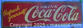 MaxSold Auction: 1929 Drink Coca-Cola metal tin sign Refresh Yourself - barn find - Kingston (Ontario, Canada) SELLER MANAGED Estate Sale Online Auction - Monterey Court