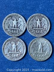MaxSold Auction: 4 Silver US Quarters - 1935, 1944, 1957, 1964 - Kingston (Ontario, Canada) SELLER MANAGED Estate Sale Online Auction - Monterey Court