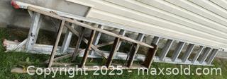 MaxSold Auction: Aluminum Extension Ladder, 12 foot - extends to about 18-20&#39; plus a 5&#39; Wooden Ladder  - Kingston (Ontario, Canada) SELLER MANAGED Estate Sale Online Auction - Monterey Court