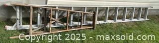 MaxSold Auction: Aluminum Extension Ladder, 12 foot - extends to about 18-20&#39; plus a 5&#39; Wooden Ladder  - Kingston (Ontario, Canada) SELLER MANAGED Estate Sale Online Auction - Monterey Court