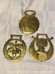 MaxSold Auction: English Brass Horse Harness Medallion - Horse Trotting, Acorn and Wheat Themes - Kingston (Ontario, Canada) SELLER MANAGED Estate Sale Online Auction - Monterey Court