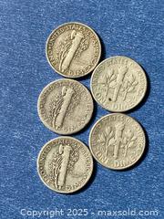 MaxSold Auction: Five (5) US Silver dimes years 1942, 1943, 1944, 1947, 1964 - Kingston (Ontario, Canada) SELLER MANAGED Estate Sale Online Auction - Monterey Court