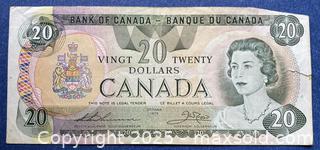 MaxSold Auction: Old Canadian Paper Currency - 1979 $20 Twenty Dollar Bill - Kingston (Ontario, Canada) SELLER MANAGED Estate Sale Online Auction - Monterey Court