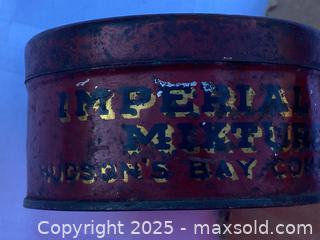 MaxSold Auction: Very old Hudson&#39;s Bay Company Imperial Mixture Tob Tin  - Embossed Bottom - Kingston (Ontario, Canada) SELLER MANAGED Estate Sale Online Auction - Monterey Court