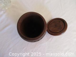 MaxSold Auction: Hand Carved Wooden Decor Jar - Richmond Hill (Ontario, Canada) SELLER MANAGED Downsizing Online Auction - White Pine Trail