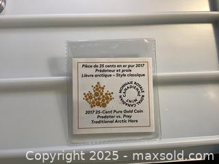 MaxSold Auction: 99.99 Pure gold coin, 2017 predators and prey series - Milton (Ontario, Canada) SELLER MANAGED Estate Sale Online Auction - Chisholm Drive