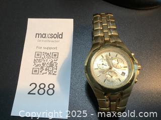 MaxSold Auction: estate citizen men’s Eco Drive E812 gold tone, chronograph perpetual calendar watch - Milton (Ontario, Canada) SELLER MANAGED Estate Sale Online Auction - Chisholm Drive