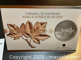 MaxSold Auction: Estate Farewell to the penny, $20 99.99 silver coin - Milton (Ontario, Canada) SELLER MANAGED Estate Sale Online Auction - Chisholm Drive