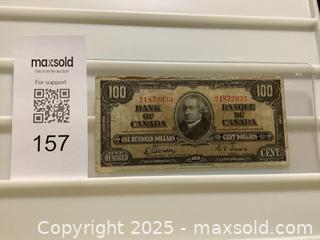 MaxSold Auction: Rare Estate 1937 Canadian one hundred dollar bill  - Milton (Ontario, Canada) SELLER MANAGED Estate Sale Online Auction - Chisholm Drive