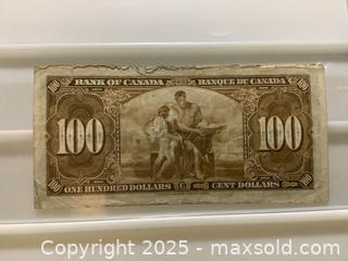 MaxSold Auction: Rare Estate 1937 Canadian one hundred dollar bill  - Milton (Ontario, Canada) SELLER MANAGED Estate Sale Online Auction - Chisholm Drive