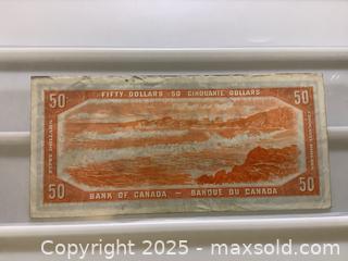 MaxSold Auction: Rare Estate 1954 Canadian fifty dollar bill  - Milton (Ontario, Canada) SELLER MANAGED Estate Sale Online Auction - Chisholm Drive