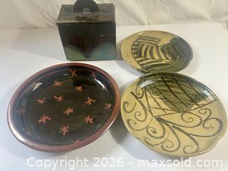 MaxSold Auction: Clever Box by David Batz (1944-1994) and three additional plates. - Toronto (Ontario, Canada) SELLER MANAGED Downsizing Online Auction - Woodfield Road
