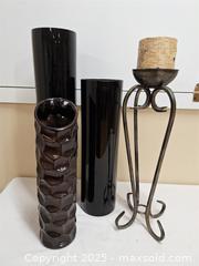 MaxSold Auction: Tall Vases and Candle Holder with Candle - Newburgh (Ontario, Canada) SELLER MANAGED Charity/Fundraising Online Auction - Academy Street