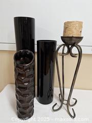 MaxSold Auction: Tall Vases and Candle Holder with Candle - Newburgh (Ontario, Canada) SELLER MANAGED Charity/Fundraising Online Auction - Academy Street