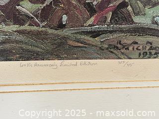 MaxSold Auction: Vintage Framed Artwork: &#34;Scrub Oaks &#38; Maples&#34; 60th Anniversary Limited Edition, 373/375 - Cobourg (Ontario, Canada) SELLER MANAGED Downsizing Online Auction - Burnham Street