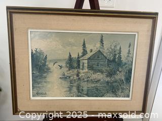 MaxSold Auction: Vintage Framed Artwork: &#34;Sundown, Otter Lake&#34; by Keirstead - Cobourg (Ontario, Canada) SELLER MANAGED Downsizing Online Auction - Burnham Street